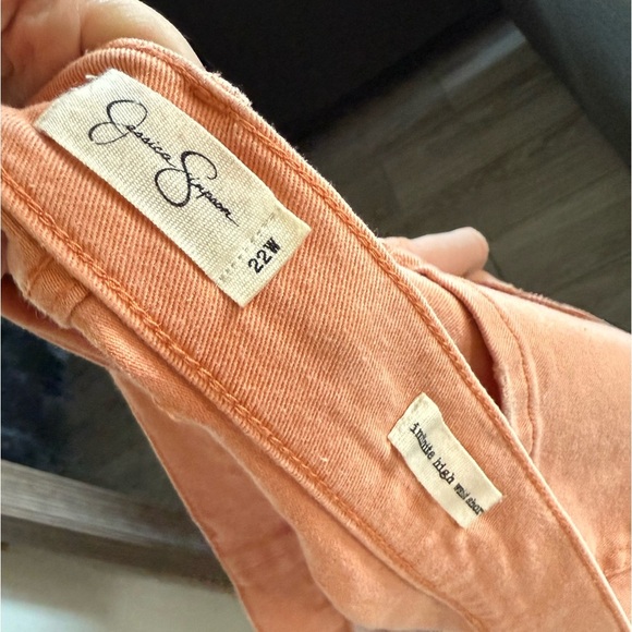Jessica Simpson|Coral pastel denim shorts,infinite high waist short, NWT•••22W - Picture 11 of 16